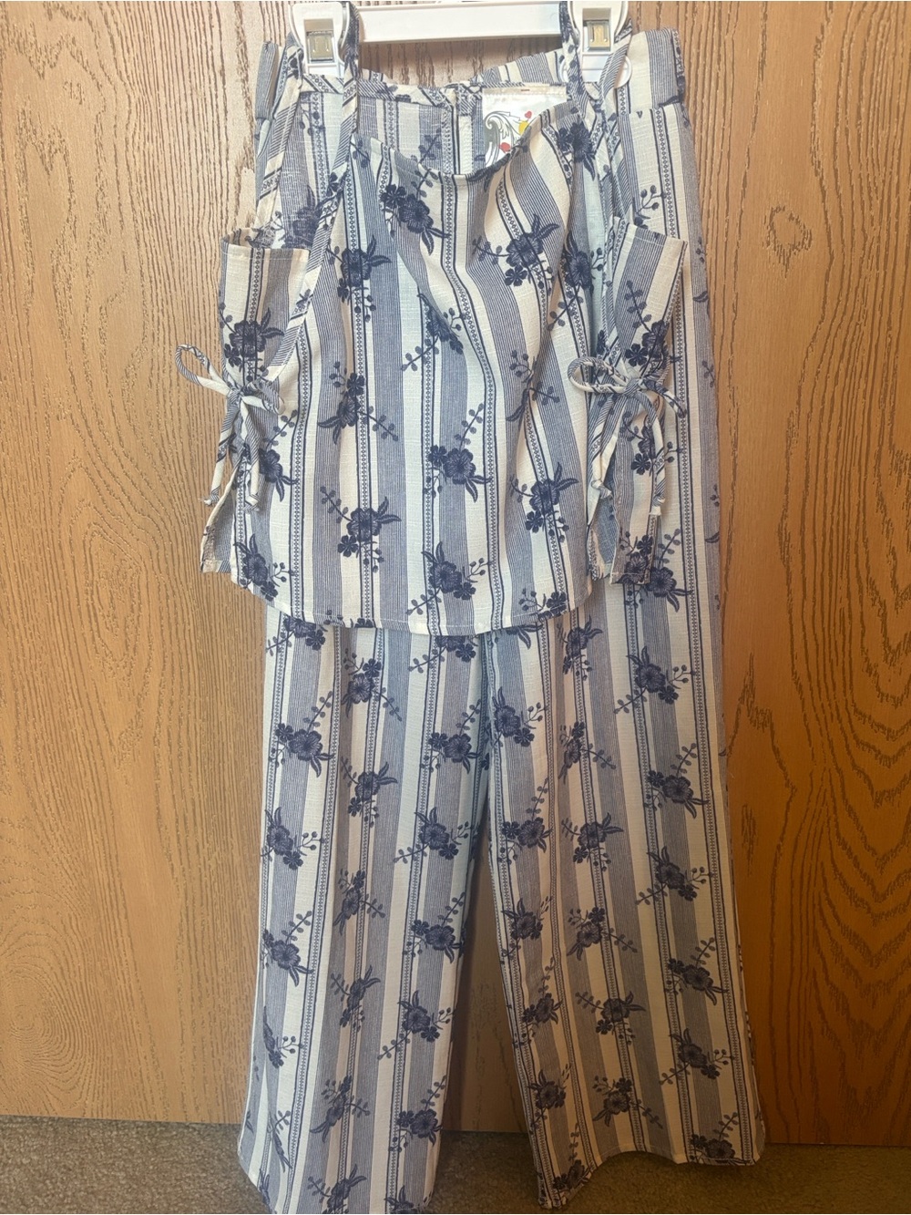 Jenna & Jessie Striped Floral Two-Piece Set